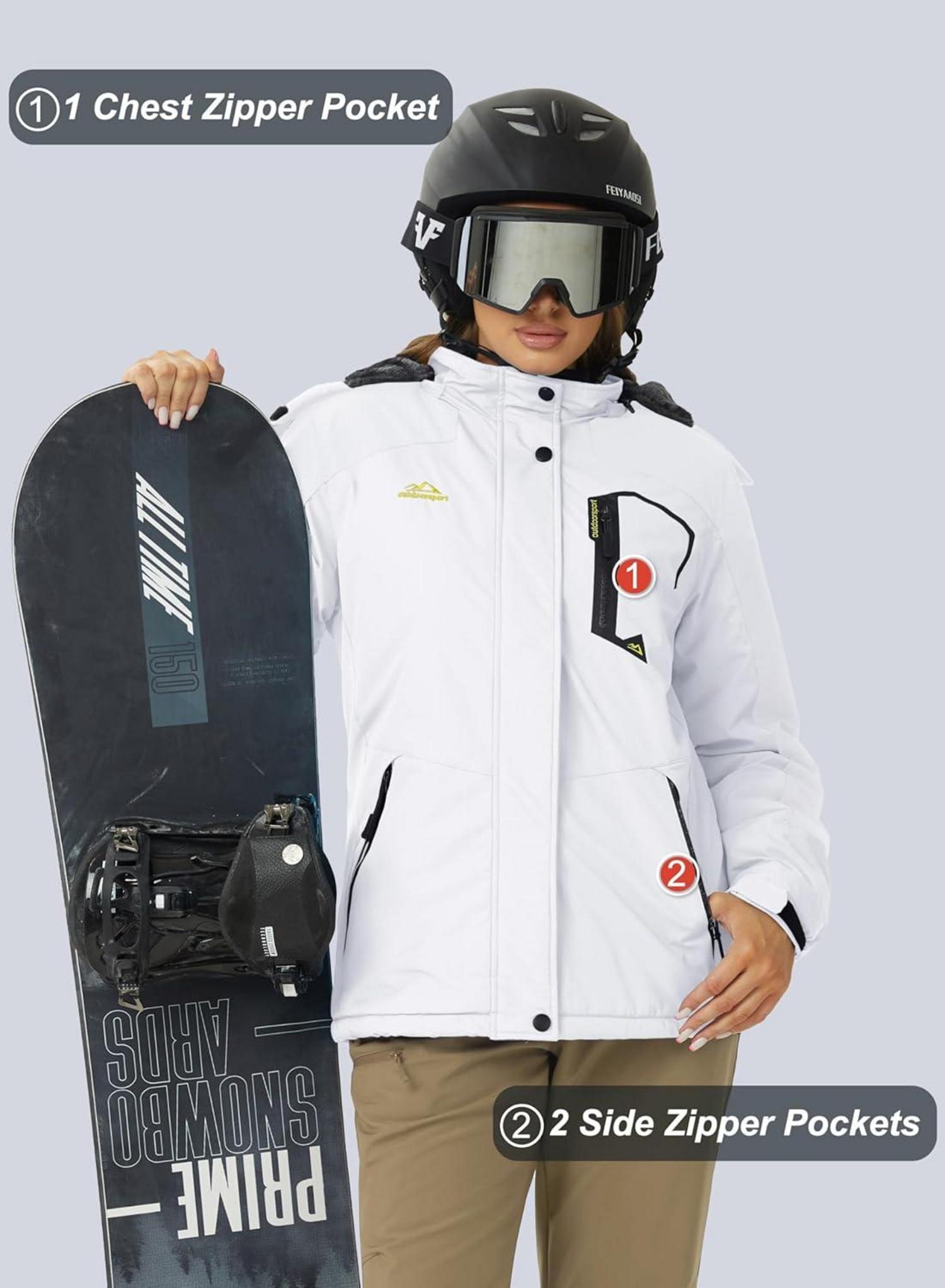 Damen Softshell Winterjacke Ski Outdoor Fleece gefüttert M