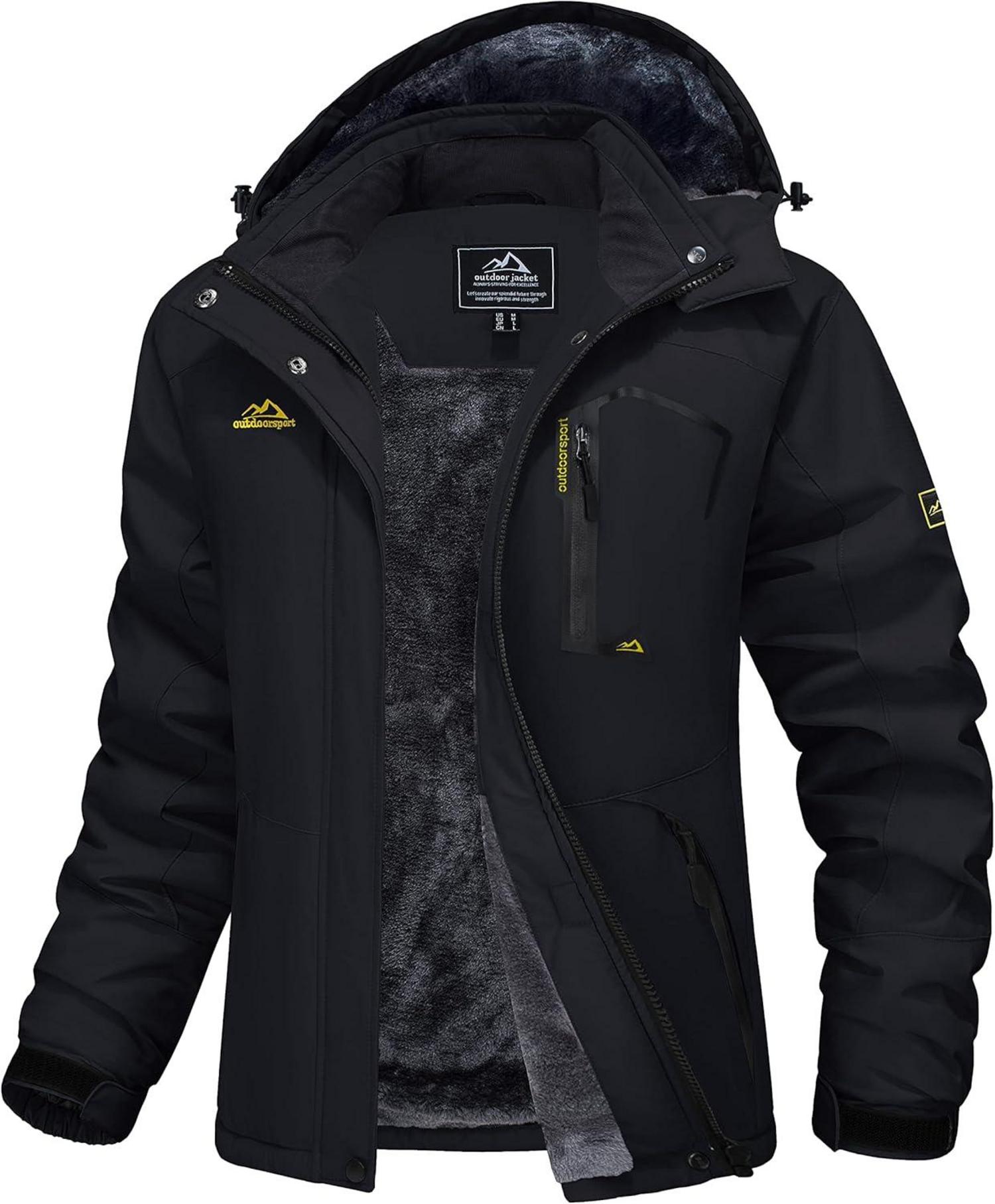 Winterjacke Damen Softshell Funktionsjacke Ski Outdoor Fleece Schwarz