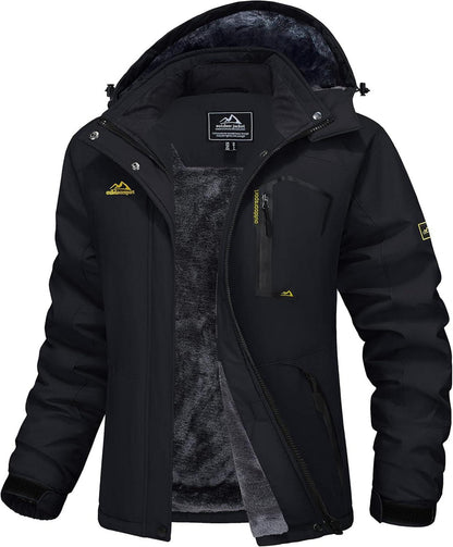 Winterjacke Damen Softshell Funktionsjacke Ski Outdoor Fleece Schwarz