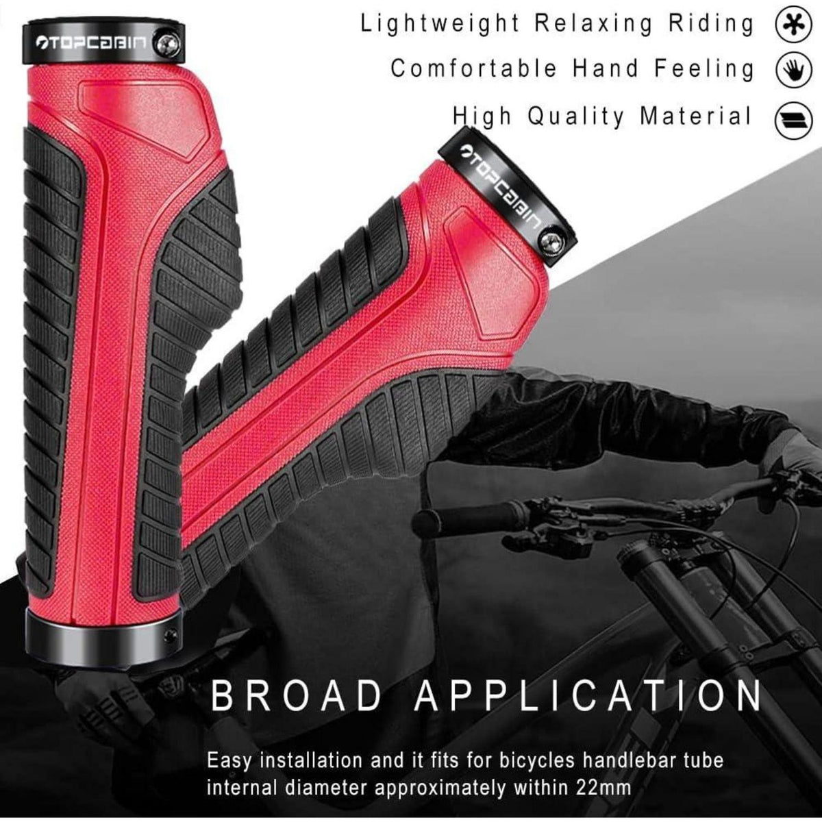 Fahrradgriffe Ergonomisch Rot/Schwarz 130mm
