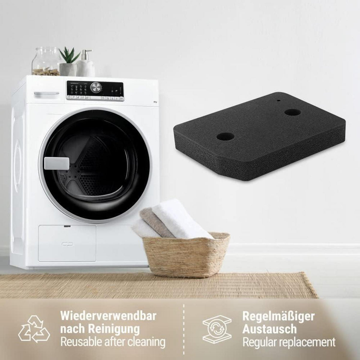 Trocknerfilter 2-Lagen-Design für Miele Wärmetauscher 207x157x30mm