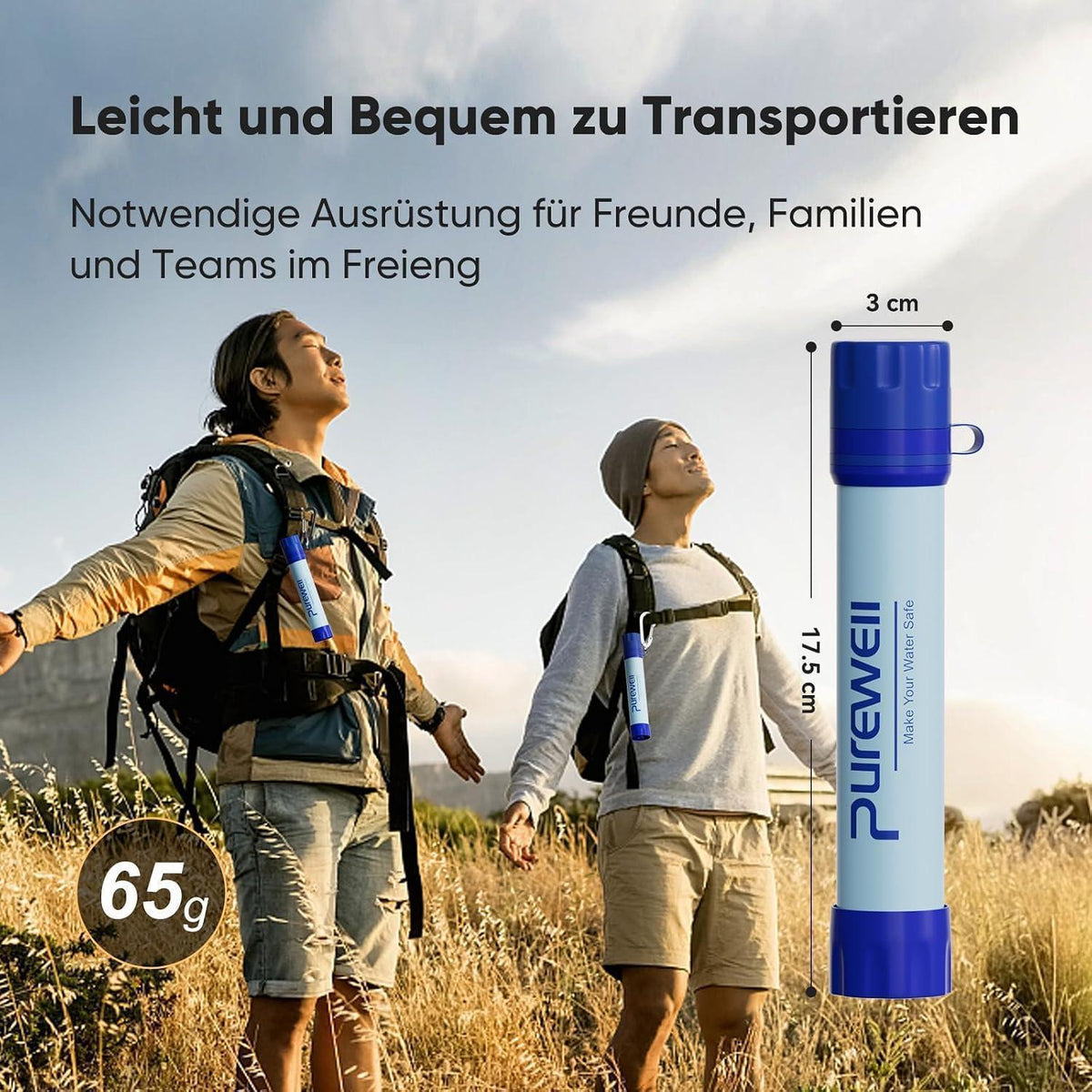 Tragbarer Wasserfilter für Outdoor – 1500 Liter Kapazität