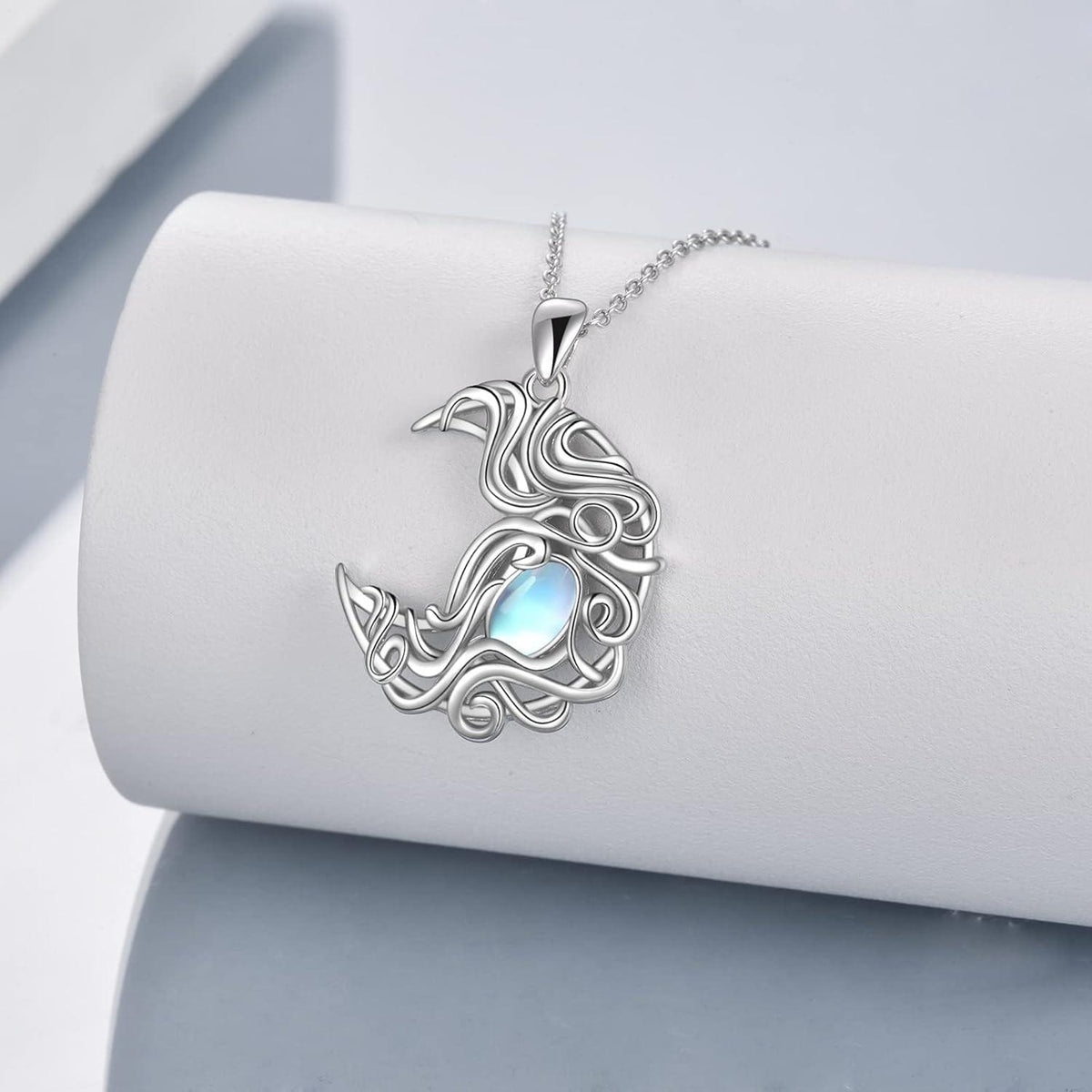 925 Sterling Silver Moon Pendant Necklace Jewelry for Women