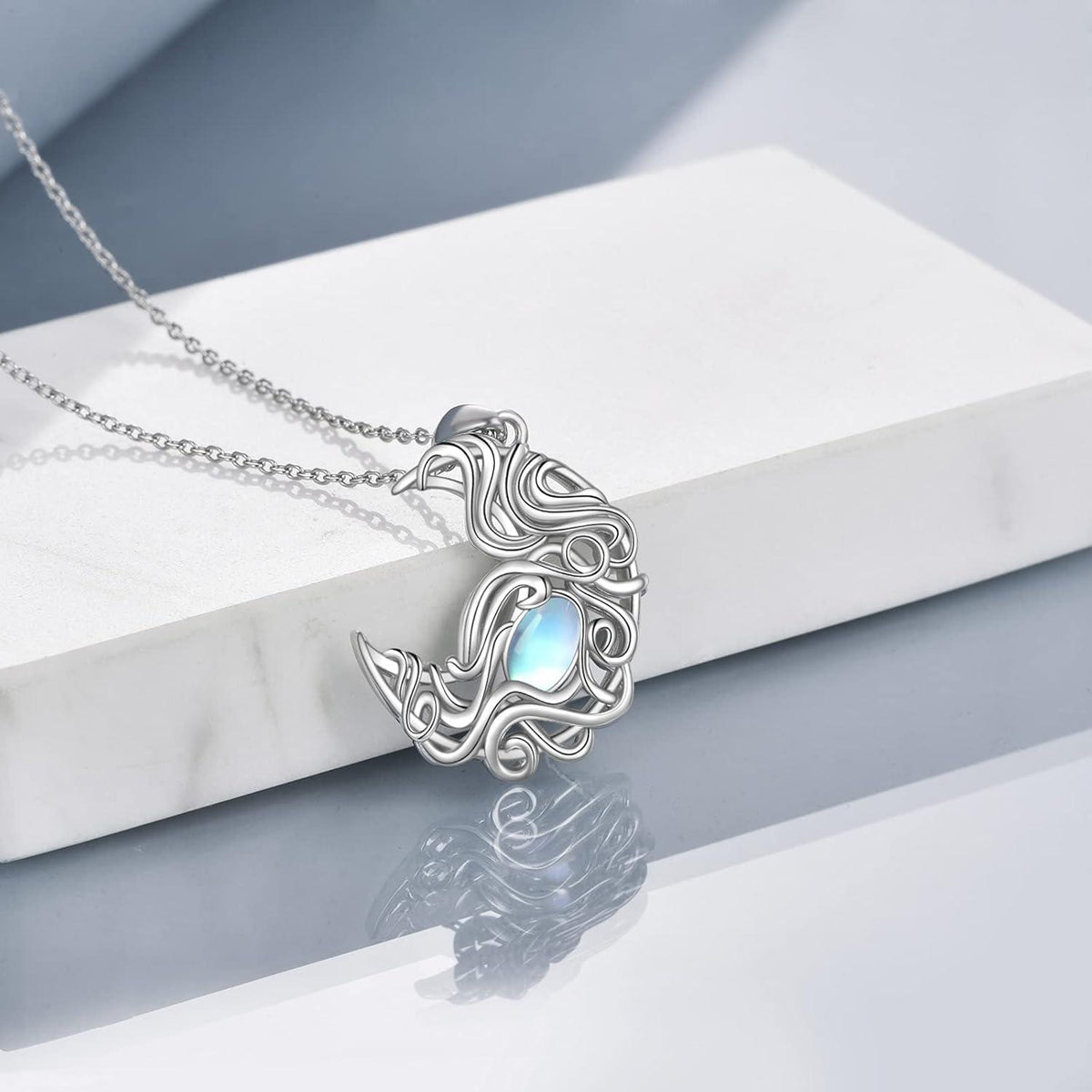 Sterling Silver Moon Pendant Necklace Jewelry Gift