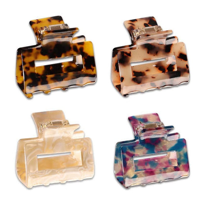 4PCS Acrylhaarclips Schildpatt-Zähne-Klemme Leopardendruck