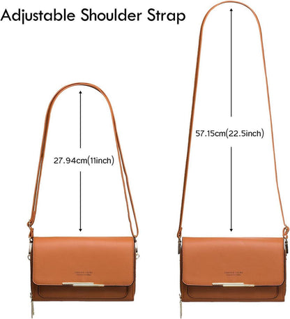 Kleine Damen Handy Umhängetasche PU Leder Crossbody Schultertasche Blau
