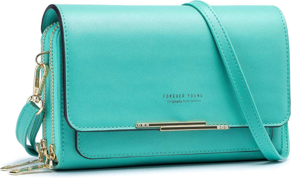 Kleine Damen Umhängetasche PU Leder Crossbody mit Kartenschlitz