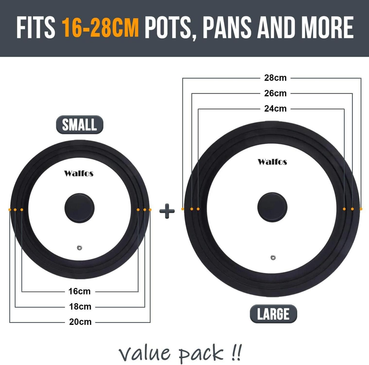 Walfos Universaldeckel für Töpfe & Pfannen Ø 16/18/20cm & 24/26/28cm