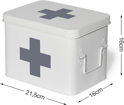 Metall Medizin Box Erste Hilfe Koffer Schrank Retro 16 * 16 * 22 CM