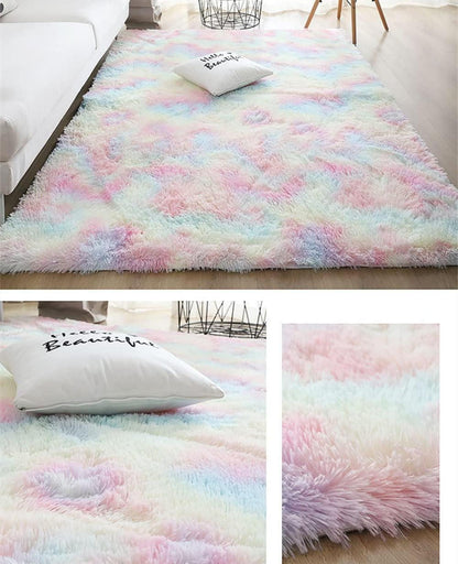 Hochflor Teppich Modern Bunt 80x160 Flauschig Weich