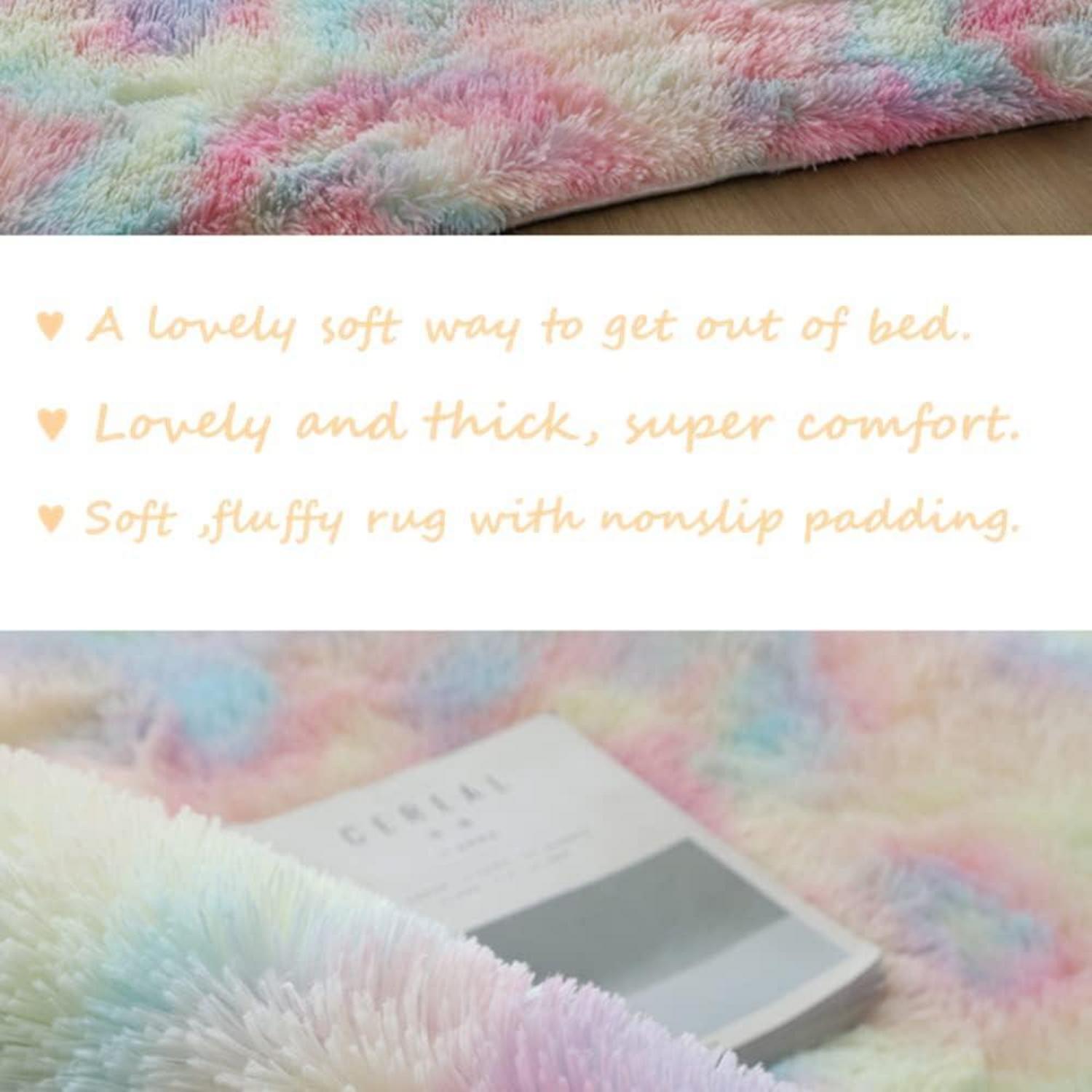 Hochflor Teppich Bunt Modern Flauschig Weich Wohnzimmer Kinderzimmer
