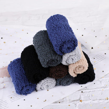 6 Paar flauschige Thermo-Socken mit Anti-Rutsch-Griff