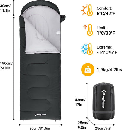 KingCamp Winter Schlafsack 3-4 Jahreszeiten Camping