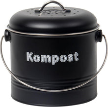 Biomülleimer Küche 3,5 L mit Aktivkohlefiltern und Retro-Design