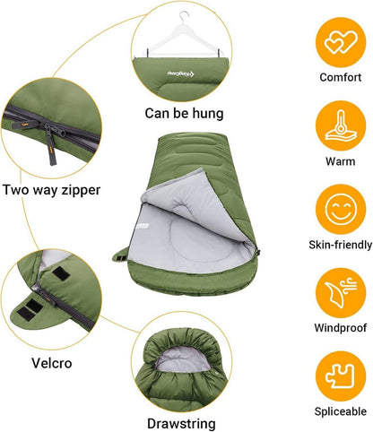 Warmer Outdoor Schlafsack 3-4 Jahreszeiten Camping Trekking 1.9 KG