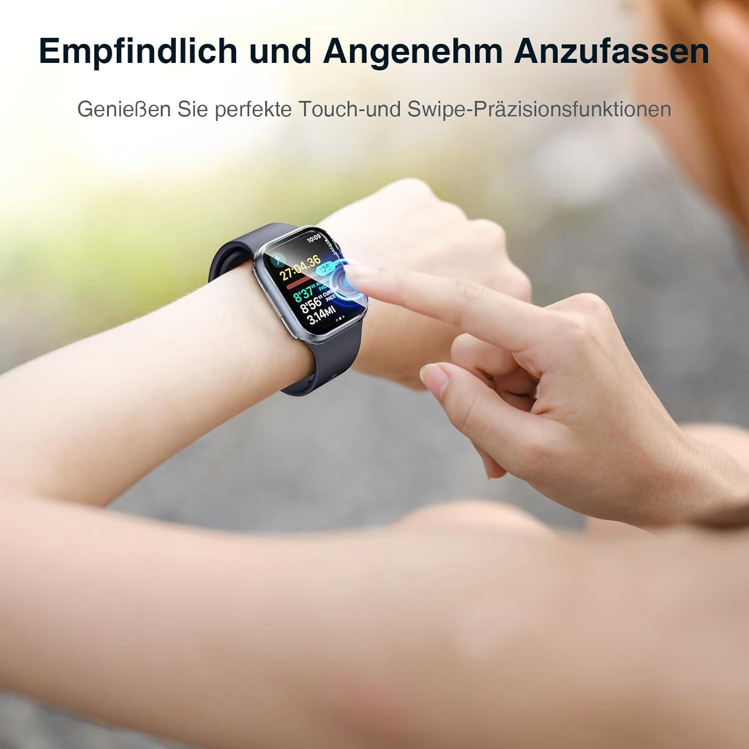 2er Pack Schutzhülle für Apple Watch Series 9/8/7 45mm - Displayschutzfolie, Kratzfest, HD Klar, Vollschutz