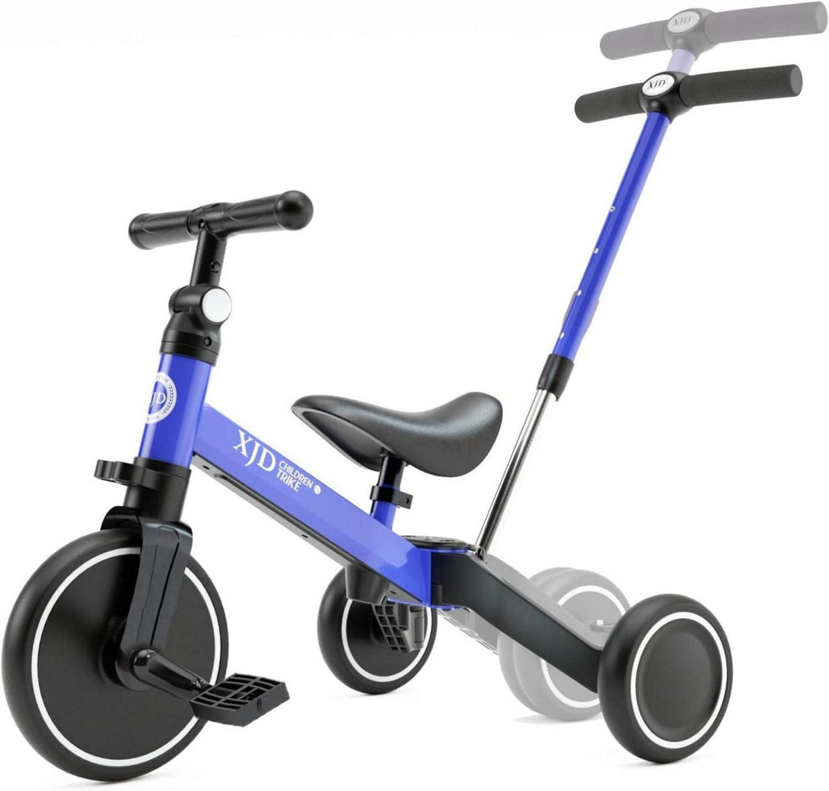 XJD Kinder Dreirad Laufrad Verstellbarer Sitz abnehmbares Pedal Blau