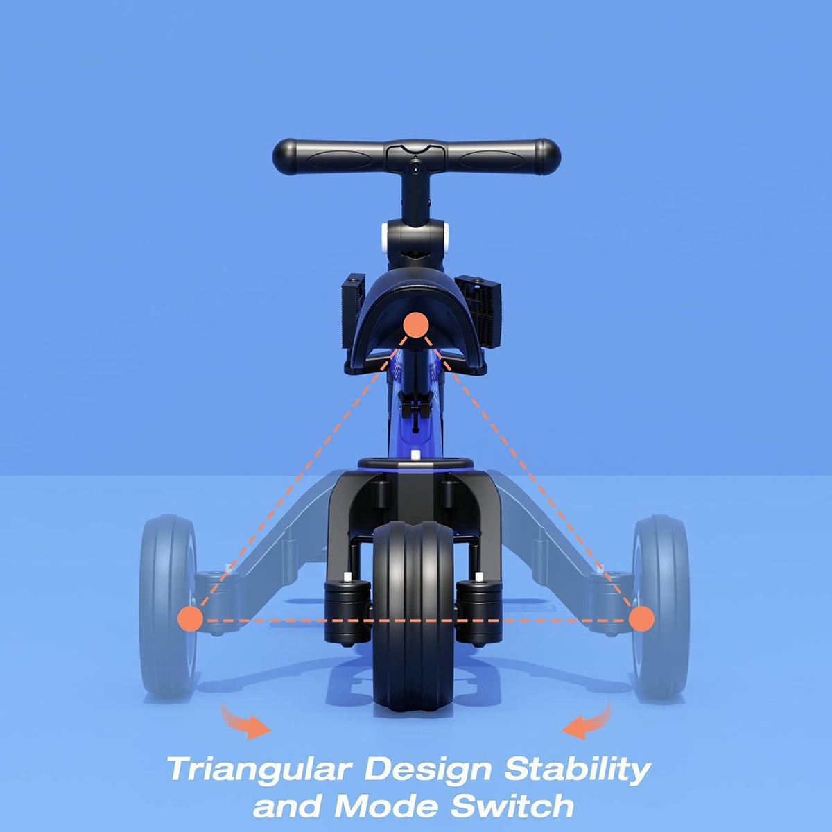 XJD Kinder Dreirad Laufrad Verstellbarer Sitz abnehmbares Pedal Blau