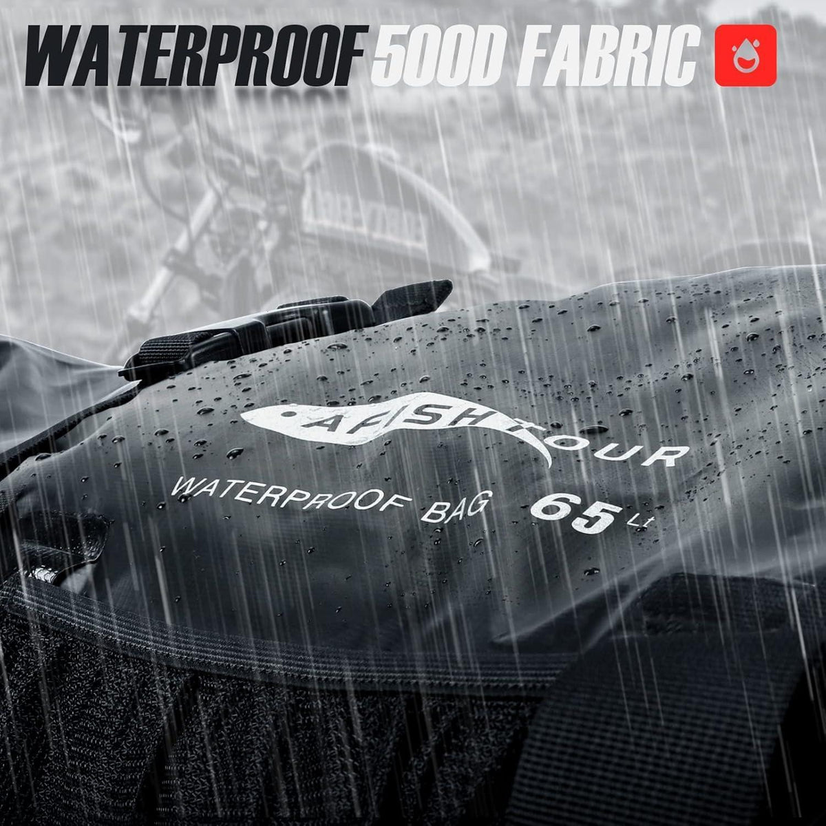 65L Wasserdichte Duffelbag – Reisetasche für Motorrad, Kajak & Boot