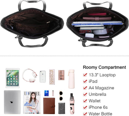 Schwarze Damen Handtasche Set 4-teilig Geschenk LOVEVOOK