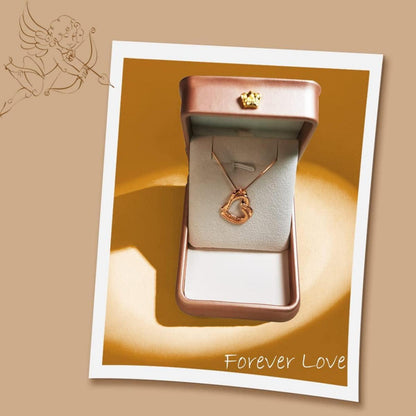925 Sterling Silber Halskette Doppelherz Rosegold