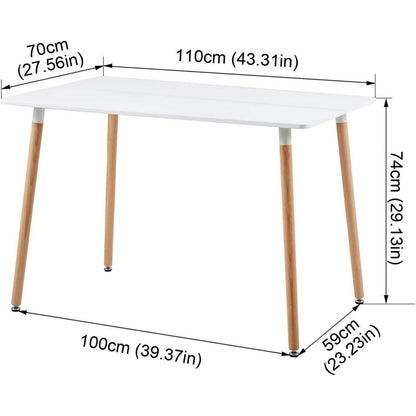Esszimmergruppe Weiß mit Esstisch 110cm & 4 Stühlen