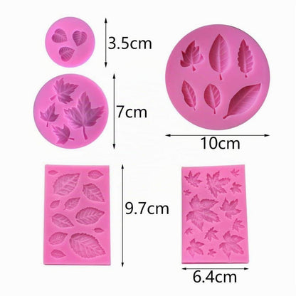 Silikonform Blätter 5er Set – Fondant & Schokolade DIY