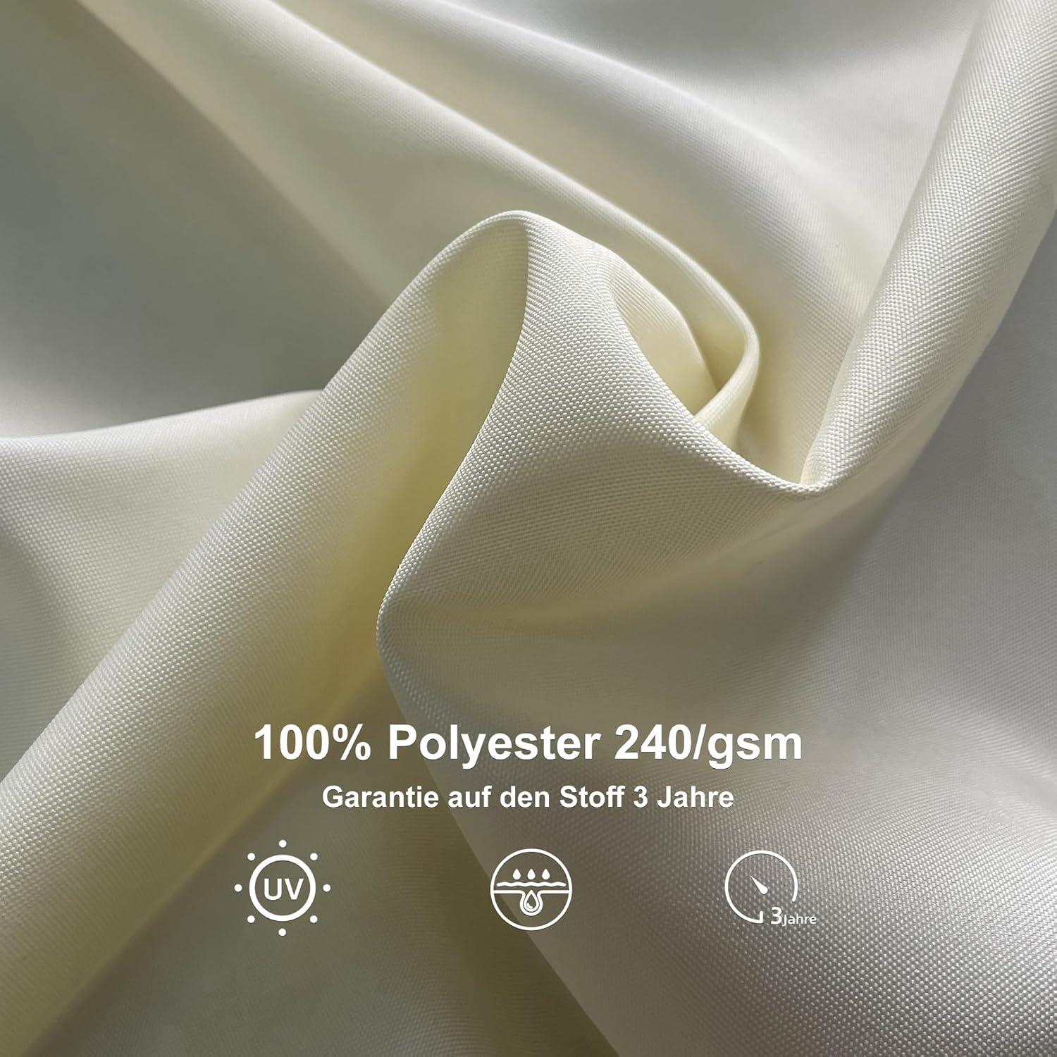 Alu Ampelschirm Doppeldach Gartenschirm 330 x 330 cm Kurbel 360° Cream