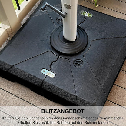 Sonnenschirm Balkon Ampelschirm 330 cm UV50+ Grau