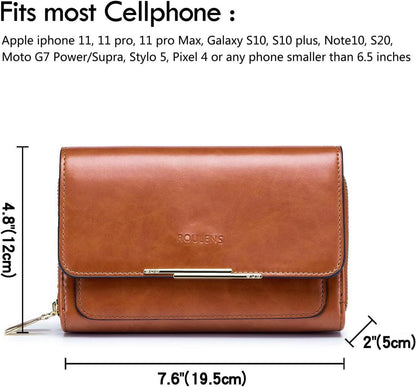 Kleine Damen Handy Umhängetasche, PU Leder Crossbody