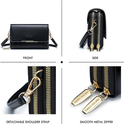 Kleine Handy Umhängetasche Damen PU Leder Crossbody Schultertasche