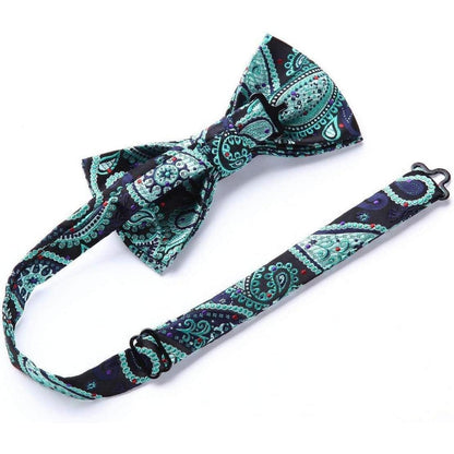 Herren Fliege kariert Einstecktuch Set Jacquard Hochzeit