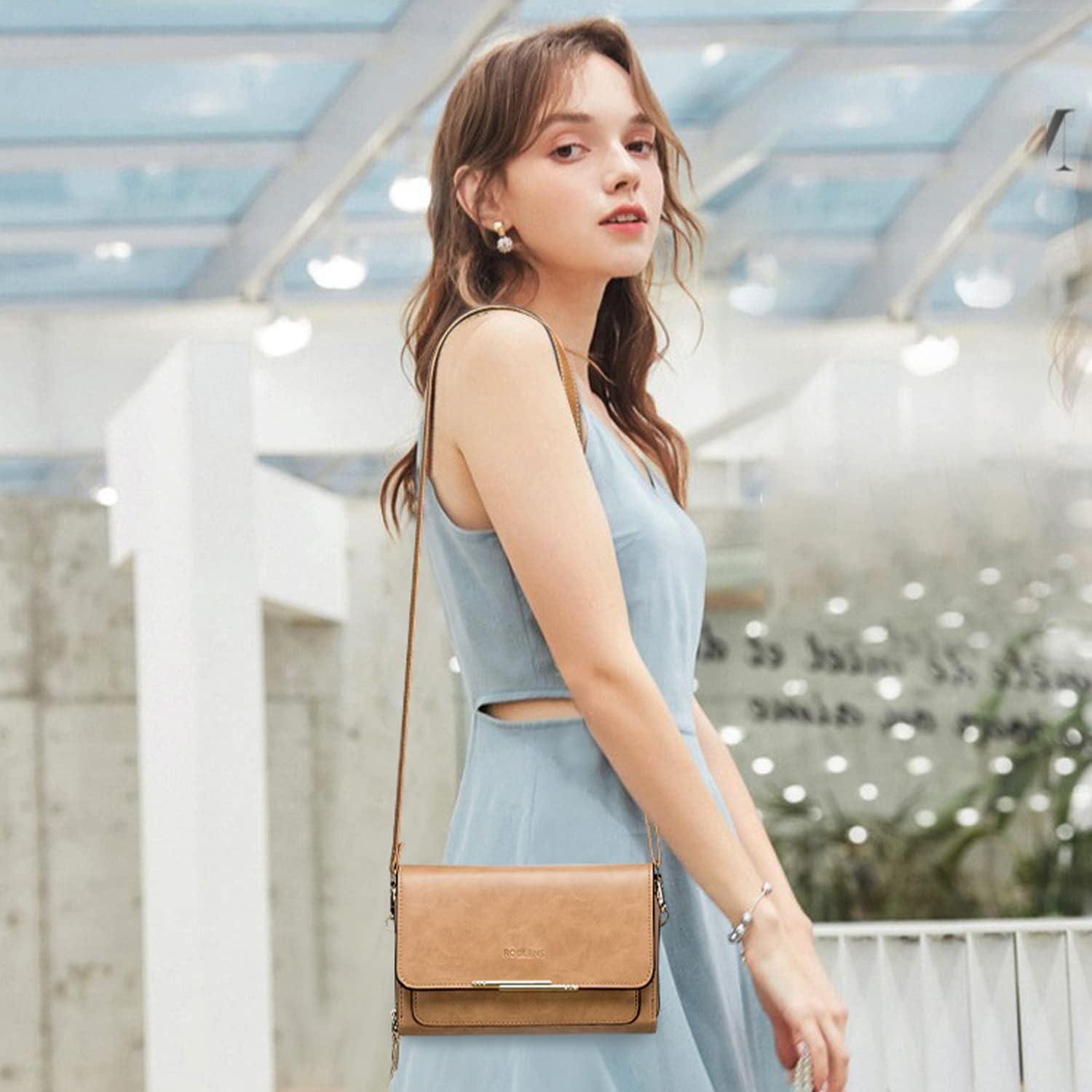 Kleine Damen PU Leder Handy Umhängetasche Crossbody Ölwachs-aprikose