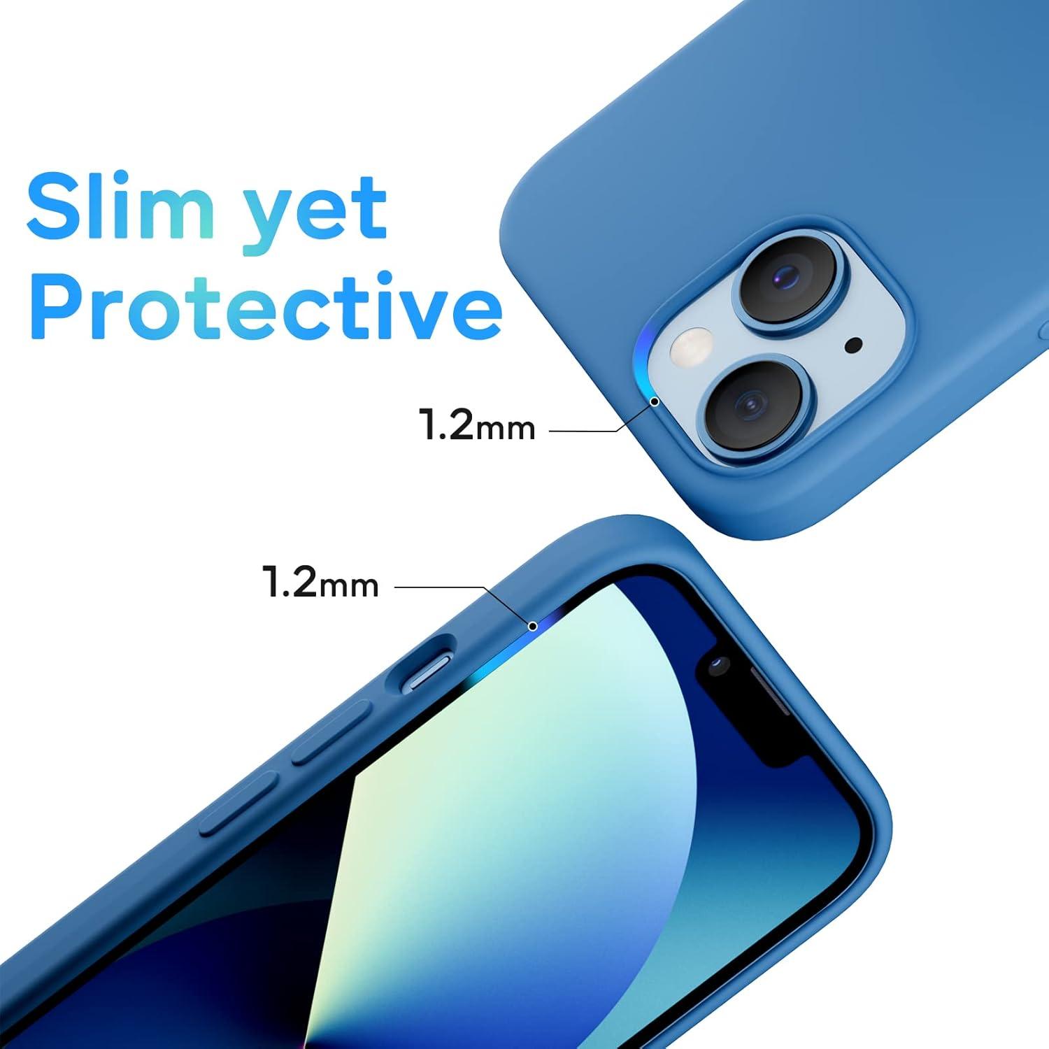 ACRONIX iPhone 13 Hülle Silikon Blau Ultimate Soft Touch 3-Layer Rundumschutz