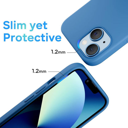 ACRONIX iPhone 13 Hülle Silikon Blau Ultimate Soft Touch 3-Layer Rundumschutz