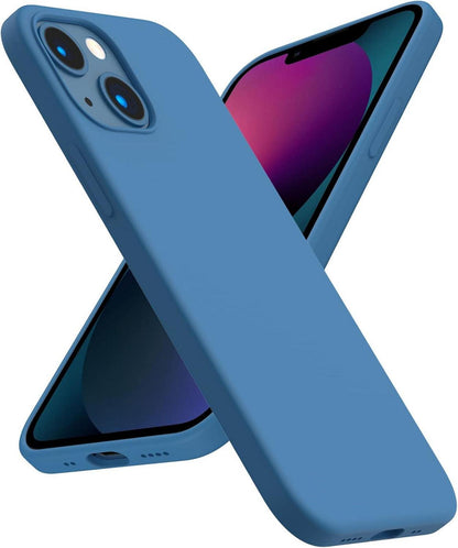 Schutzhülle für iPhone 13 Mini Liquid Silikon Case Rundumschutz Blau