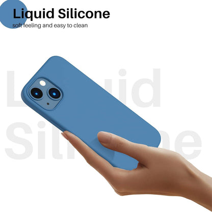 iPhone 13 Mini Hülle - Liquid Silicone Case, Soft Touch, Mikrofaserfutter, 3-Layer Schutzhülle Blau