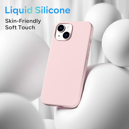 iPhone 13 Hülle Silikon Liquid Soft 3-Layer Rundumschutz - Kalkrosa