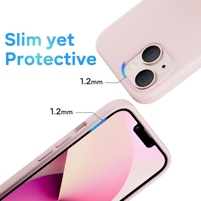 Silikon Hülle für iPhone 13 Liquid Soft Touch Rundumschutz Kalkrosa