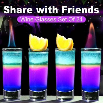 24er Set Schnapsgläser 60ml transparent runde Shotgläser