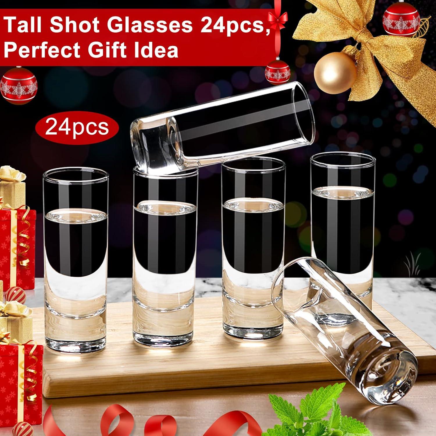 Schnapsgläser 24er Set 60ml hochwertiges Kristallglas runde Shotgläser