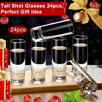 Schnapsgläser 24er Set 60ml hochwertiges Kristallglas runde Shotgläser