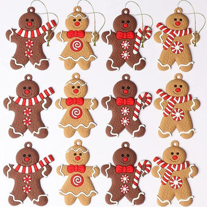Weihnachtsbaumschmuck Lebkuchenmann Anhänger Set 12 Stück