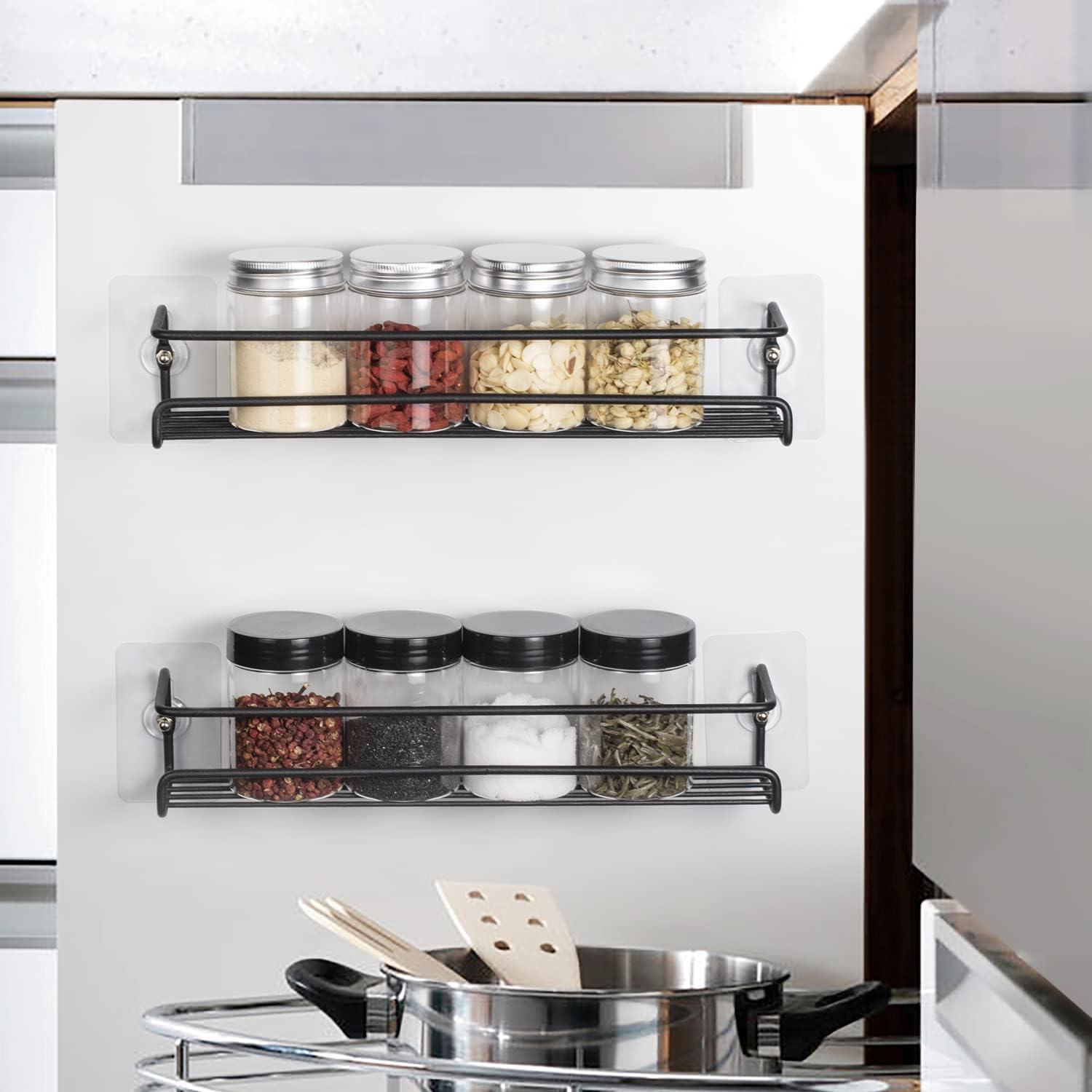 Wandgewürzregal Organizer 2er Set Schwarz - Klein & stabil