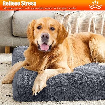 Orthopädisches Hundebett mit Memory Foam & rutschfester Unterseite 2XL Dunkelgrau