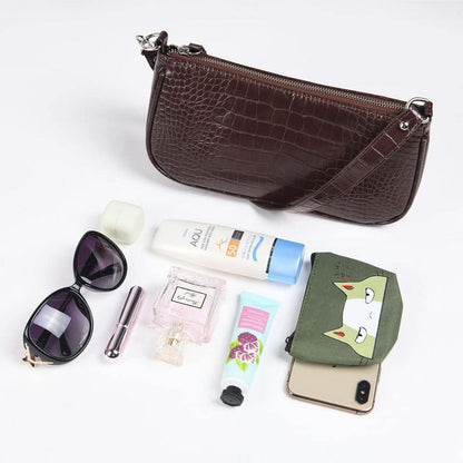 Aucuu Umhängetasche Krokoprägung Retro Classic Damen Handtasche