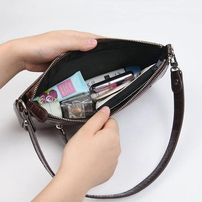 Retro Umhängetasche Krokoprägung Vintage Handtasche Damen Mini Bag