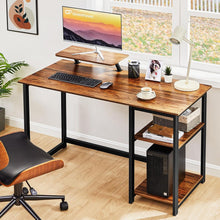 Kleiner Schreibtisch mit Stauraum 100cm Walnuss Bürotisch PC