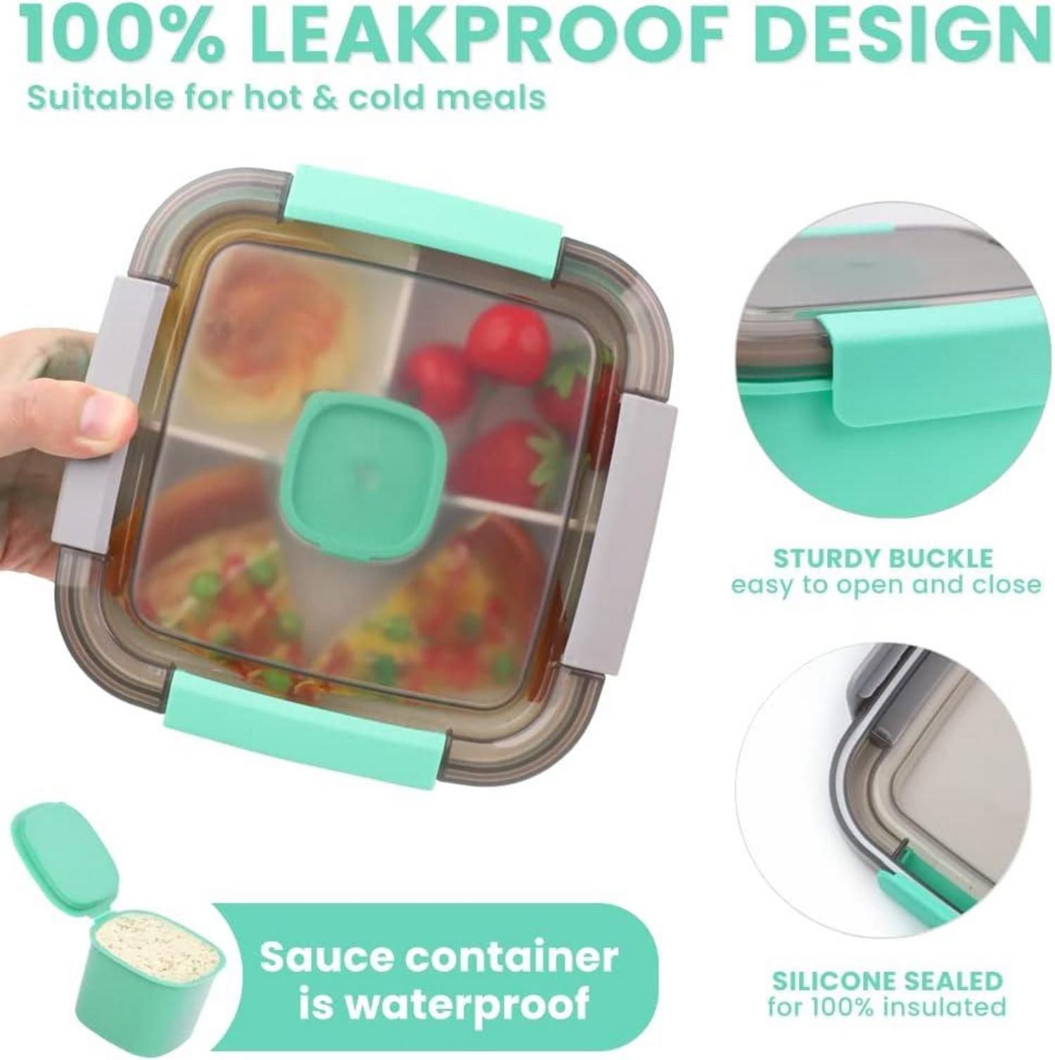 Bugucat Brotdose mit Fächern 1500ML Lunchbox für Kinder Erwachsene BPA-frei