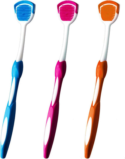 Zungenschaber Set 3-teilig Blau Orange Rot Zungenbürste